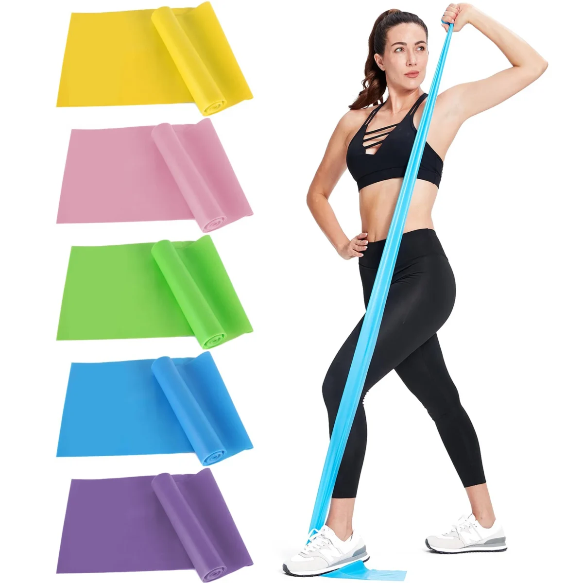 Resistance Band Set Stretch Bands for Working Out Women or Men, Strength Training, Home Fitnes, Toning Stretching Yoga Pilates - Image 1