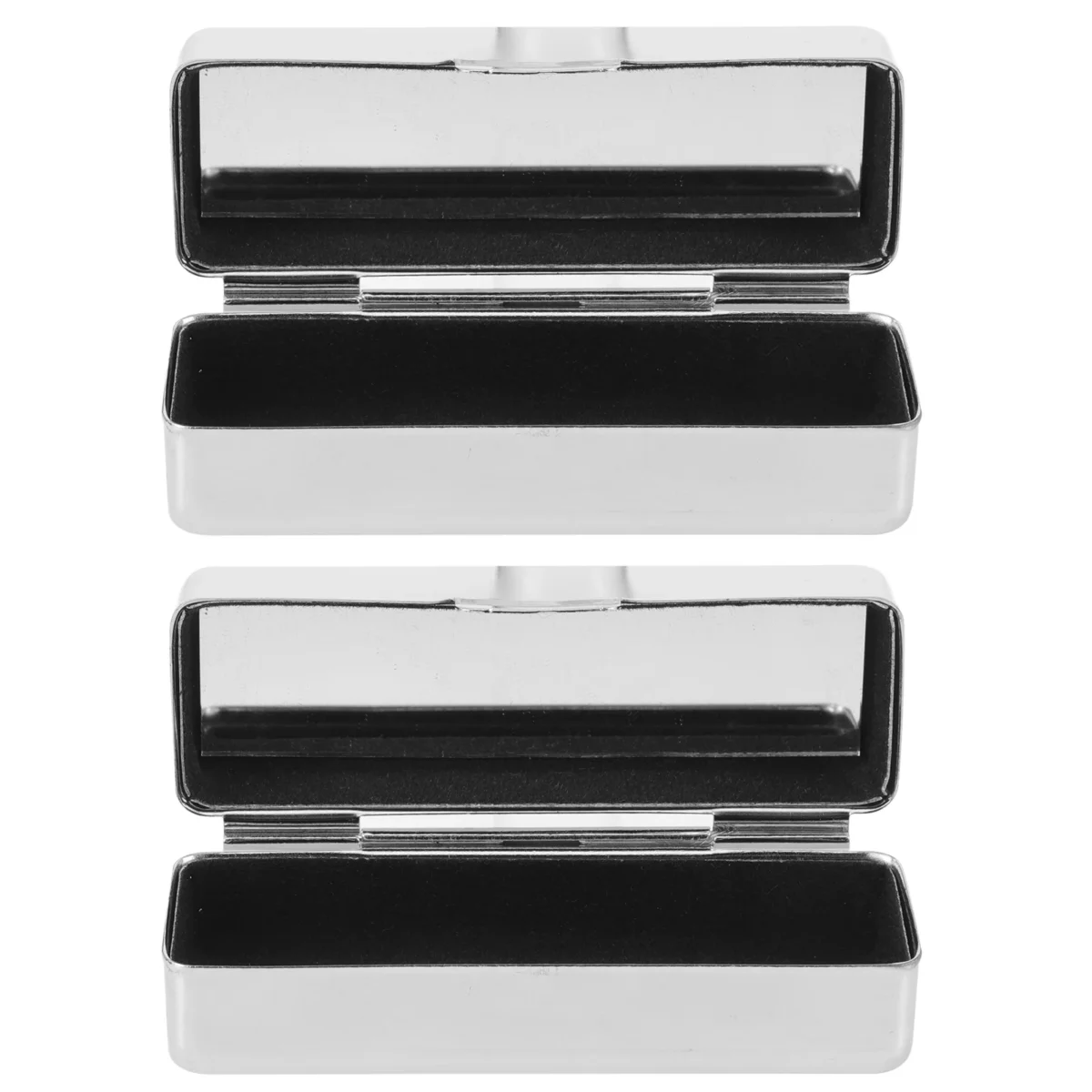 2 Pcs Boxed Portable Sealer Stainless Para Lipstick Organizer Bag Makeup Holder Case Suitcase - Image 1