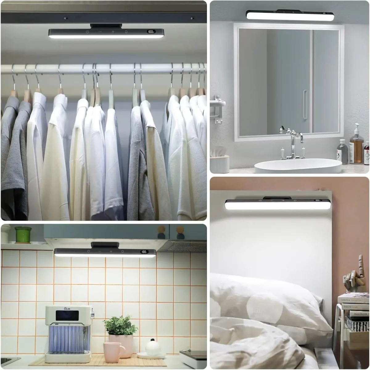 WILLED 5W Dimmable Night Light 3 Colors Adjustable Makeup Light with 2500mAh Rechargeable Under Cabinet for Closet Bedside Desk - Image 3
