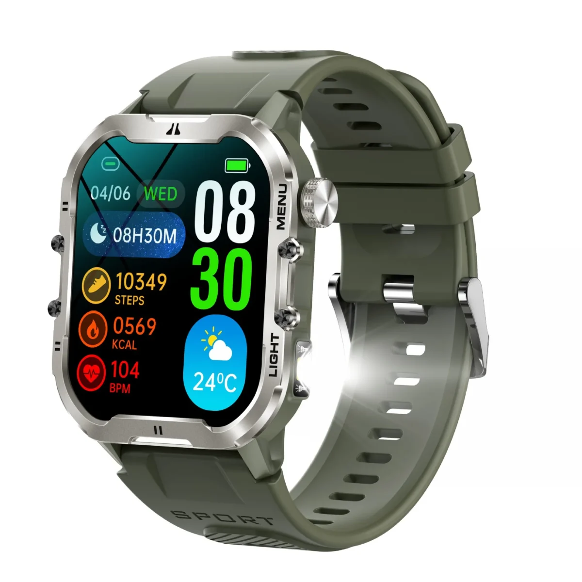 New T26 smartwatch Bluetooth call LED flashlight heart rate outdoor exercise reloj hombre watches for men - Image 1