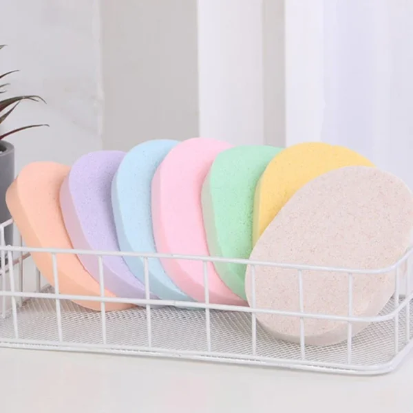 5pcs/lot Facial Washing Sponge Makeup Remover Natural Wood Pulp Sponge Cellulose Compress Cosmetic Puff Facial Cleansing Brush