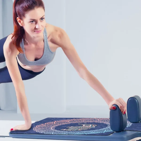 Suede Yoga Mat Pilates Floor Mat Multi-Function Non Slip Exercise Mat Thickness 1.5mm Ultra Thin Fitness Mat 39x24in for Women