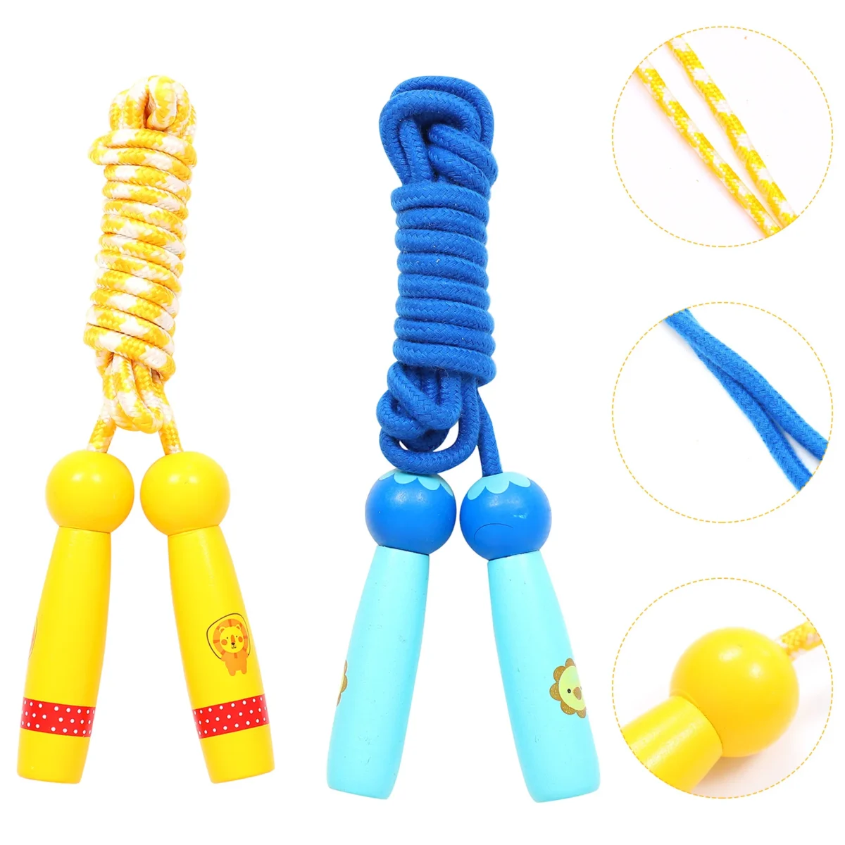 2pcs Wooden Children's Jump Ropes Fitness Exercise Kids Sports Adjustable Rope Durable Elastic Anti Slipping Long H - Image 1
