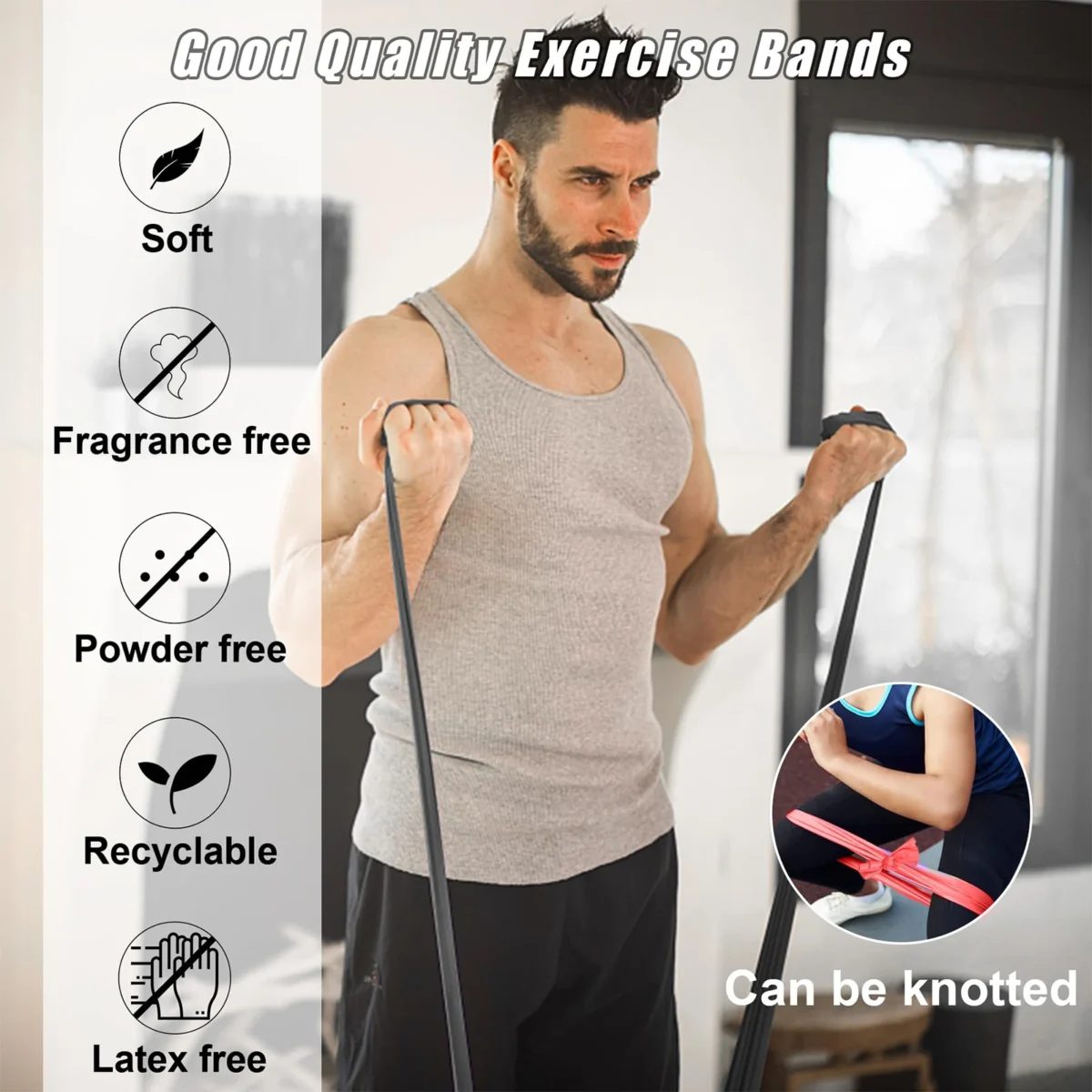 Resistance Band Set Stretch Bands for Working Out Women or Men, Strength Training, Home Fitnes, Toning Stretching Yoga Pilates - Image 4