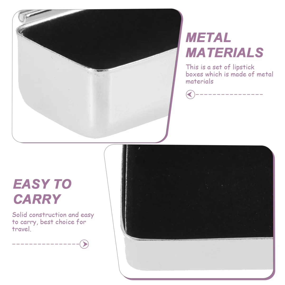 2 Pcs Boxed Portable Sealer Stainless Para Lipstick Organizer Bag Makeup Holder Case Suitcase - Image 3