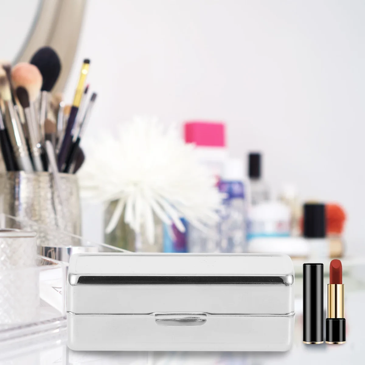 2 Pcs Boxed Portable Sealer Stainless Para Lipstick Organizer Bag Makeup Holder Case Suitcase - Image 4
